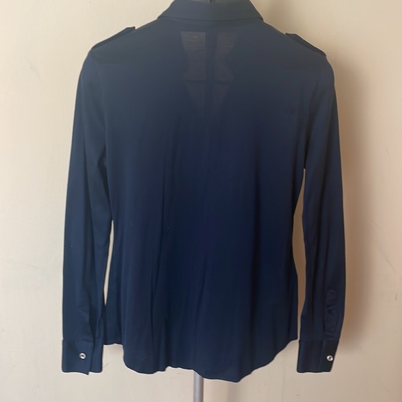 Josh Goot navy blue Button down long sleeve shirt size M - Picture 2 of 8